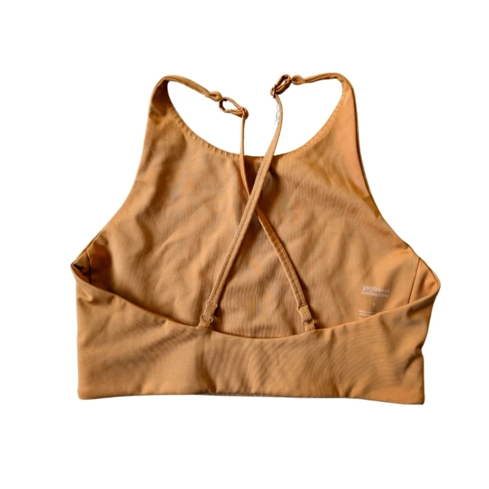 Girlfriend Collective Caramel/Gold Topanga Bra Top #1001 Yoga Athleisure sz S - Picture 3 of 8